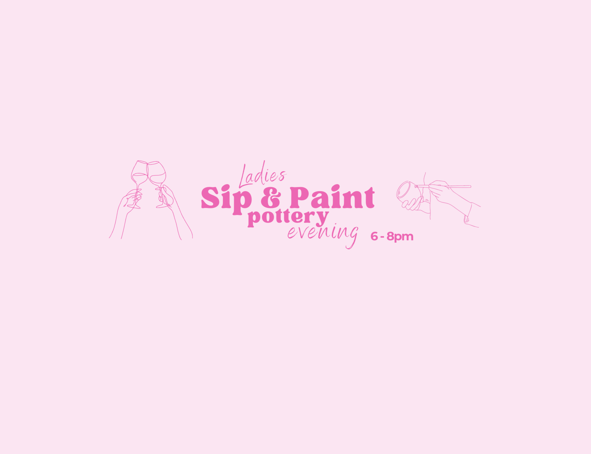 Ladies Sip and Paint Pottery Evening