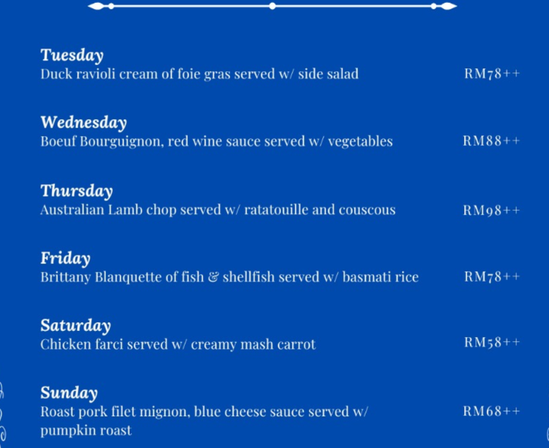 📜 Décembre Plat du Jour Menu