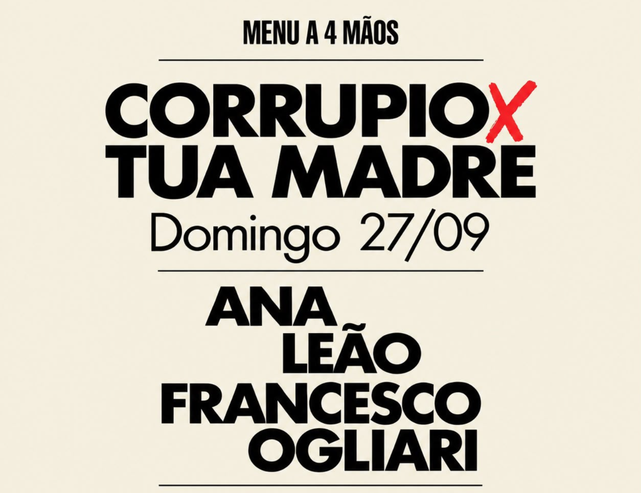 Menu a 4 Mãos